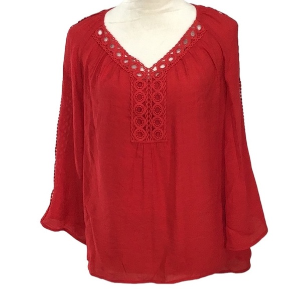 Zac & Rachel Boho Embroidered Peasant Blouse Size Small - Picture 1 of 7